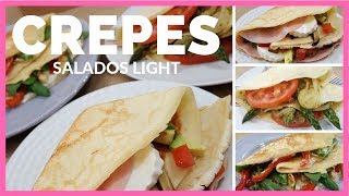 CREPES SALADOS CON RELLENOS SALUDABLESLIGHT RECETA FÁCIL [upl. by Letney]