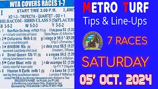 MMTCI LIVE RACING TIPS FOR SATURDAY OCTOBER 5 2024  300 PM  7 RACES [upl. by Hsatan]