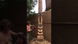 Tiki carving Ricardo Brazil Las Vegas NV 2018 [upl. by Yager]