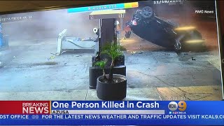 Video Suspected DUI Driver Slams Into Azusa Gas Station In Fatal Crash [upl. by Atinyl]