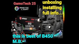 Unboxing MSI B450 gaming pro carbon max wifi WITH RYZEN 93900X [upl. by Sivolc]