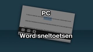 Word sneltoetsen VideoBytes  PC [upl. by Roselia]