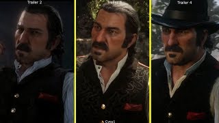 Red Dead Redemption 2 Trailer 1 vs 2 vs 3 vs 4 Early Graphics Comparison [upl. by Eissirc]