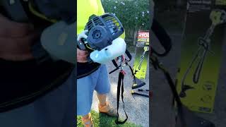 First Start Ryobi 2 Stroke One  Easy Start 254cc Line Trimmer Curved Shaft [upl. by Pelagias]