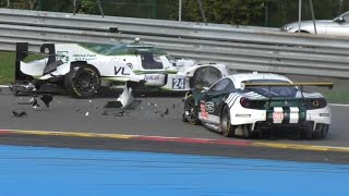 ELMS 4 Hours of Spa 2021  CRASHES SPINS  ACTION [upl. by Garwin]