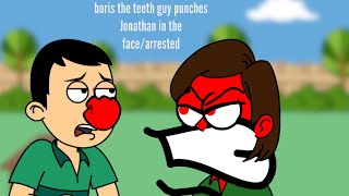 Boris the teeth guy punches Jonathan in the facearrested [upl. by Alios]