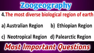 Zoogeography MCQs 1  Most Important Questions [upl. by Sinnelg]