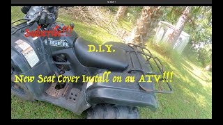 NEW ATV SEAT COVER INSTALL FOR THE SUZUKI EIGER 400 [upl. by Fanchette]