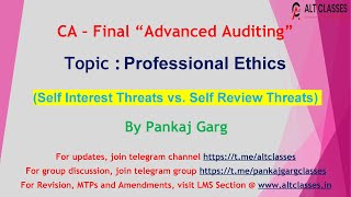 Final Audit  Self Interest Threats vs Self review Threats [upl. by Adnolehs]