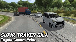 Supir Travel GilaNgamuk DijalananToyota Avanza Veloz Bus Simulator Indonesia [upl. by Elleraj]