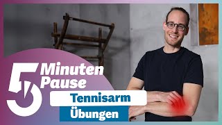 Tennisarm Übungen  5MinutenPause gegen Tennisellenbogen und Golferarm [upl. by Sashenka]