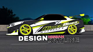 TUTORIAL DESIGN NISSAN SKYLINE GTR R34  CAR PARKING MULTIPLAYER [upl. by Luo]