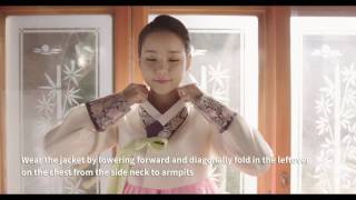 How to wear HanbokKorean traditional clothes for women [upl. by Dnalyram733]