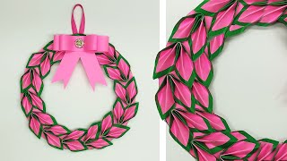 How to Make Paper Christmas Wreath for Christmas Decorations  Christmas Crafts [upl. by Oinotla263]