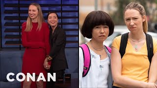 How Maya Erskine amp Anna Konkle Transformed Into Awkward Teens  CONAN on TBS [upl. by Zenger]