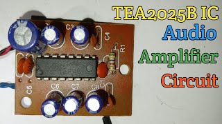 How to Make Mini Audio Amplifier Board with TEA2025B Ic Mini Audio amplifier circuit [upl. by Floridia]