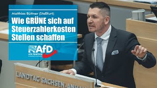 Matthias Büttner Staßfurt Wie GRÜNE sich auf Steuerzahlerkosten Stellen schaffen [upl. by Ahsienar]