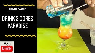 Como fazer um mocktail colorido de 3 cores  refrescante e gostoso [upl. by Ynohtnakram]