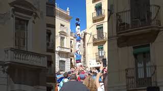 Catalans build deathdefying human tower in Spain  USA TODAY Shorts [upl. by Neelehtak]