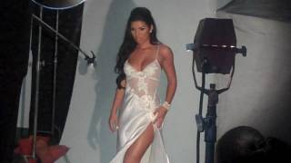 Suelyn behind the scenes video white silk gown [upl. by Esiralc585]