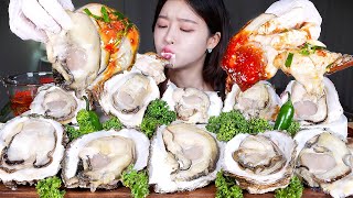 ASMR MUKBANG  크림폭발 💦 크림이 꽉 찬 바위굴 ★ 집에서 만든 초장 특제소스 찍먹 먹방 Super Creamy Huge Oysters Seafood Eating [upl. by Didier610]