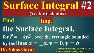 Surface Integral 2 in Hindi VImp  Vector Calculus  Engineering Mathematics [upl. by Ikcir240]