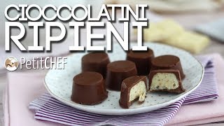 Cioccolatini ripieni versione kinder shockobons  Ricetta facile Tutorial PetitChefit [upl. by Eynenihc]