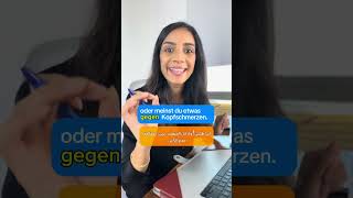 🤕 Etwas GEGEN Kopfschmerzen  Typische Fehler  Deutschlernen  🔴Live Kurse تعلّم اللغة الألمانية [upl. by Georgy]