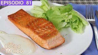 Filete de salmon a la sarten con aderezo facil  recetas de pescado [upl. by Pavla]