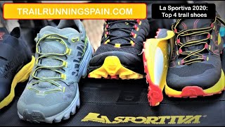 LA SPORTIVA 2020 TRAIL SHOES REVIEW Jackal Helios 3 VK BOA and Lycan 2 by Michael Carli amp Mayayo [upl. by Hiro]