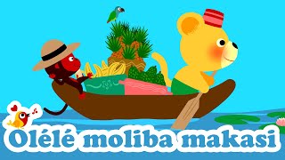 Olélé moliba makasi 🌴🌴🌴 Petite comptine africaine traduite en français avec paroles pour les bébés [upl. by Eillat919]