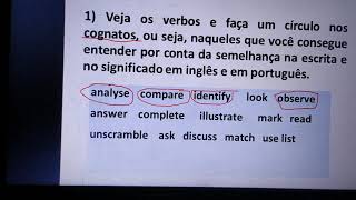 PALAVRAS COGNATAS EXPLICAÇÃO E ATIVIDADE [upl. by Nue]