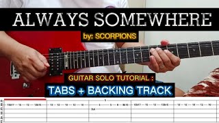 always somewhere  scorpions l guitar solo tutorial l tabs  backing track [upl. by Epifano]