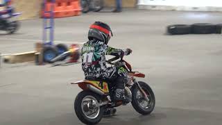 Kids Indoor Flat Track Practice at Timonium Motorcycle Show [upl. by Caassi]