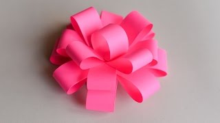 How to Make  Easy Paper Bow  Step by Step  Papierowa Kokarda [upl. by Rovert]