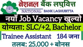 National Bank Vacancy 2081 National Laghubitta Vacancy 2081 [upl. by Adnorat232]