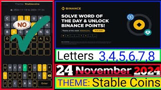 Binance Word of the Day Answer Today 24 November 20247 Letter Binance Word of the Day Answer [upl. by English]