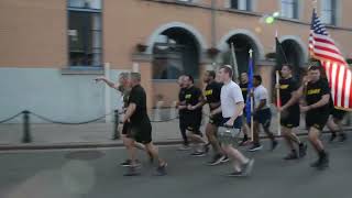 USAG Benelux Soldiers run to Chièvres city hall [upl. by Aranat]