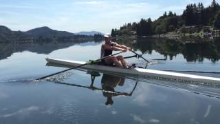 Rowing feet out at Lake Samish with Nick Trojan 5th at World Championships France 2015 in LM1x USA [upl. by Anaerol]