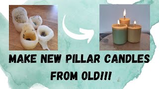 DIY Pillar Candles  Recycling old ones [upl. by Aihsi]