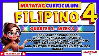 GRADE 4 FILIPINO 4 QUARTER 2 WEEK 8 [upl. by Idnim212]