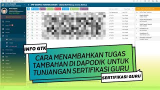 CARA MENAMBAHKAN TUGAS TAMBAHAN DI DAPODIK 2024C UNTUK TUNJANGAN SERTIFIKASI GURU [upl. by Pellikka]