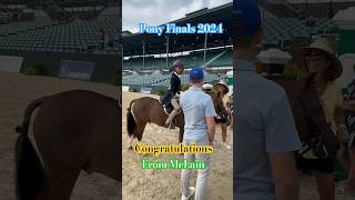 McLain Ward congratulates Carsyn after a successful final small pony victory at the USEF Pony Finals [upl. by Flint]