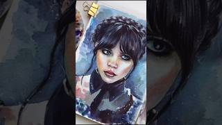 Watercolor Painting For Beginners। Jenna Ortega portrait art painting sketch watercolor artist [upl. by Nnahgiel]