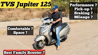 2024 TVS Jupiter 125 Disc Detailed Review  Price Mileage Specification Comfort Utility amp more [upl. by Rubia]