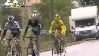 Tour de France 2011  Alberto Contador attacks on stage 16th Danish tv [upl. by Okram]