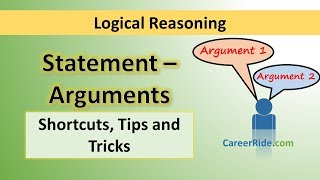 Statement and Arguments  Tricks amp Shortcuts for Placement tests Job Interviews amp Exams [upl. by Lichter]