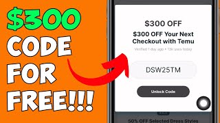 How To Get 300 Temu Promo Code 2024  BEST TEMU COUPON CODES For Existing Customers [upl. by Krusche]