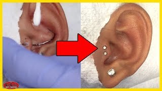 DOUBLE TRAGUS PIERCING ON THE SAME SIDE [upl. by Lyall]