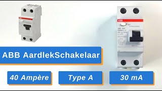 ABB Aardlekschakelaar 40 Ampere FH202A Hoe deze 2 polige ALS er uit ziet  123Groepenkastnl [upl. by Hightower]